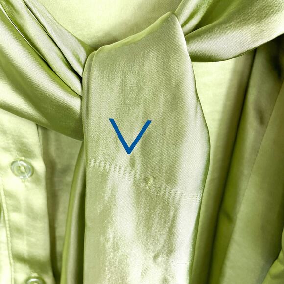 Song of style‎ Marta Mini Dress Pistachio Green Satin Button Front Sz XXS - Picture 9 of 12